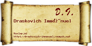 Draskovich Immánuel névjegykártya